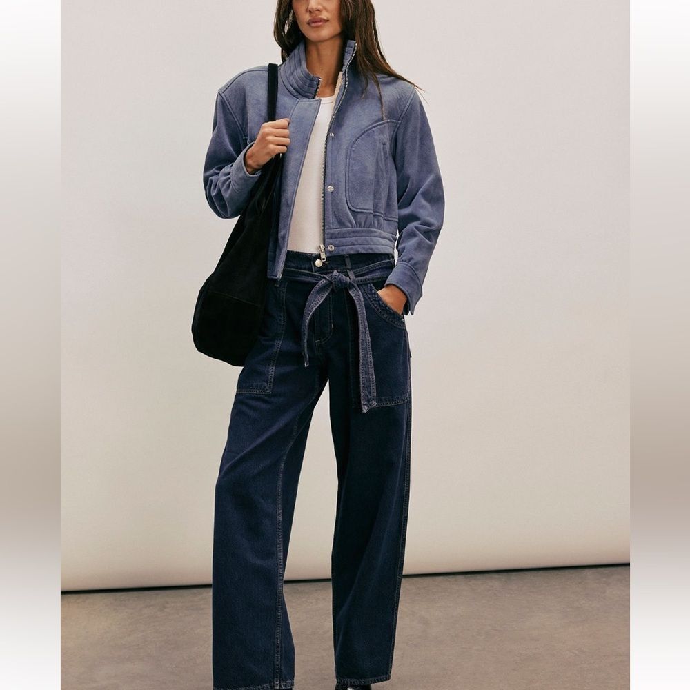 Free People Indigo Blue Wide Leg Jeans